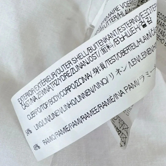 Zara Beige Linen Moto Jacket Textured Sleeve Beige White Jacket - Picture 10 of 16